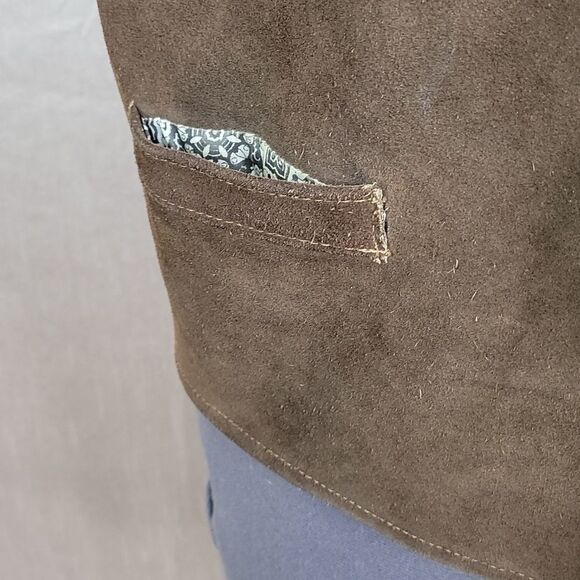 JOO‎ KAY 100% Leather Suede Brown Tasseled Western Vest - Picture 4 of 8
